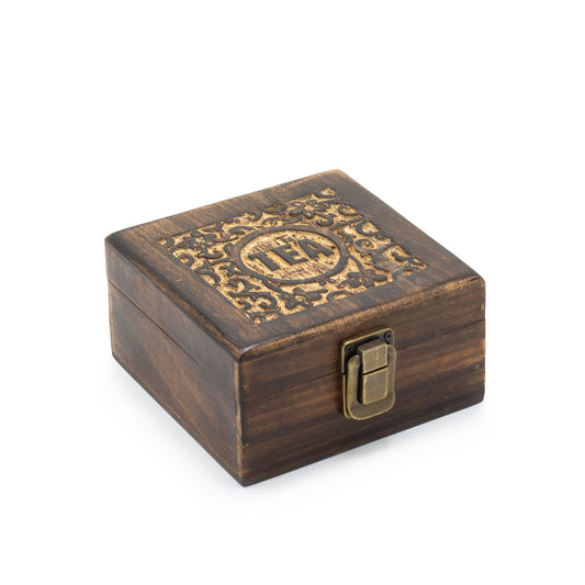 Hand-Carved Tea Box (4 compartments)