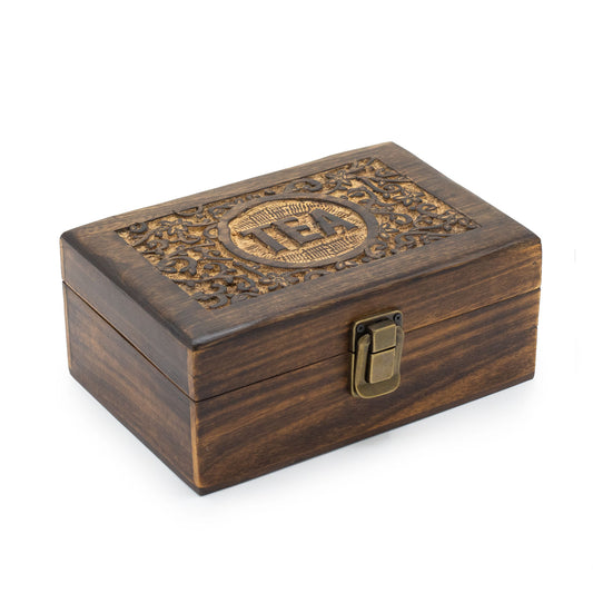 Hand-Carved Tea Box - (6 compartments)