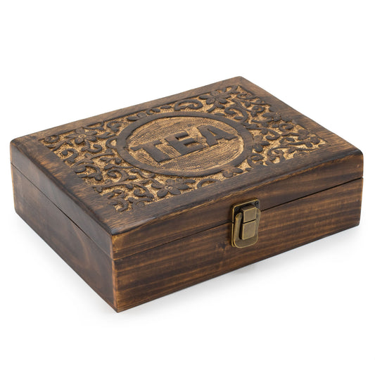 Hand-Carved Tea Box - ( 12 compartments)